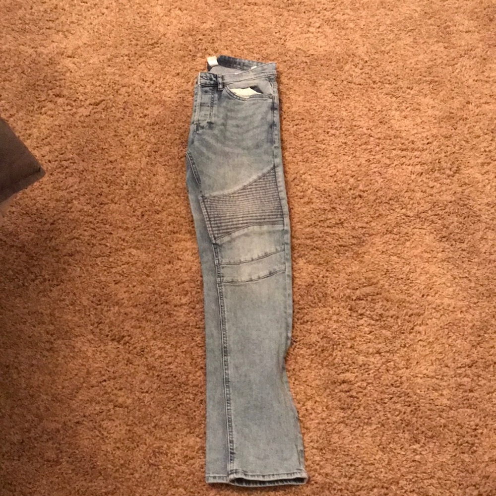 Light color moto jeans